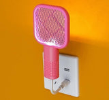 2-in-1 Mini Mosquito Killer Racket & LED Lamp – USB Rechargeable Electric Insect Zapper