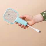 2-in-1 Mini Mosquito Killer Racket & LED Lamp – USB Rechargeable Electric Insect Zapper