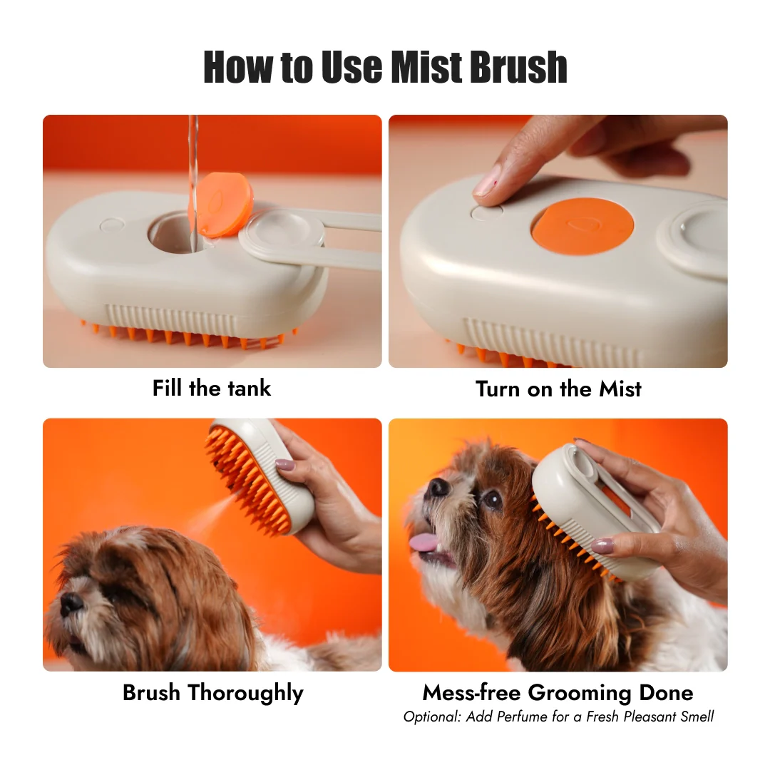 StreamBrush™  Steam Pet Grooming Brush
