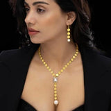 Elegant Gold Pearl Drop Necklace & Earring Set — Luxury Statement Jewelry for Women
