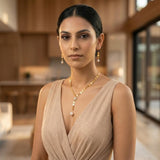 Elegant Gold Pearl Drop Necklace & Earring Set — Luxury Statement Jewelry for Women