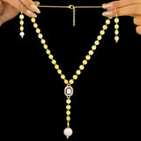 Elegant Gold Pearl Drop Necklace & Earring Set — Luxury Statement Jewelry for Women