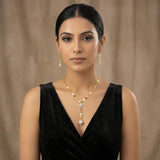 Elegant Gold Pearl Drop Necklace & Earring Set — Luxury Statement Jewelry for Women