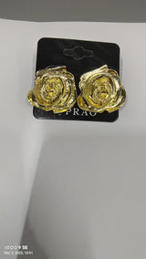 Golden Rose Romance Jewelry Set – Necklace, Earrings, Bracelet & Ring (4-Piece Gift Set)