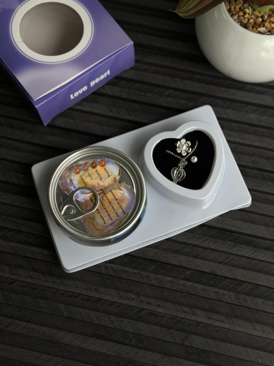 Love Pearl Wish Necklace – Real Oyster Pearl Gift Box for Her