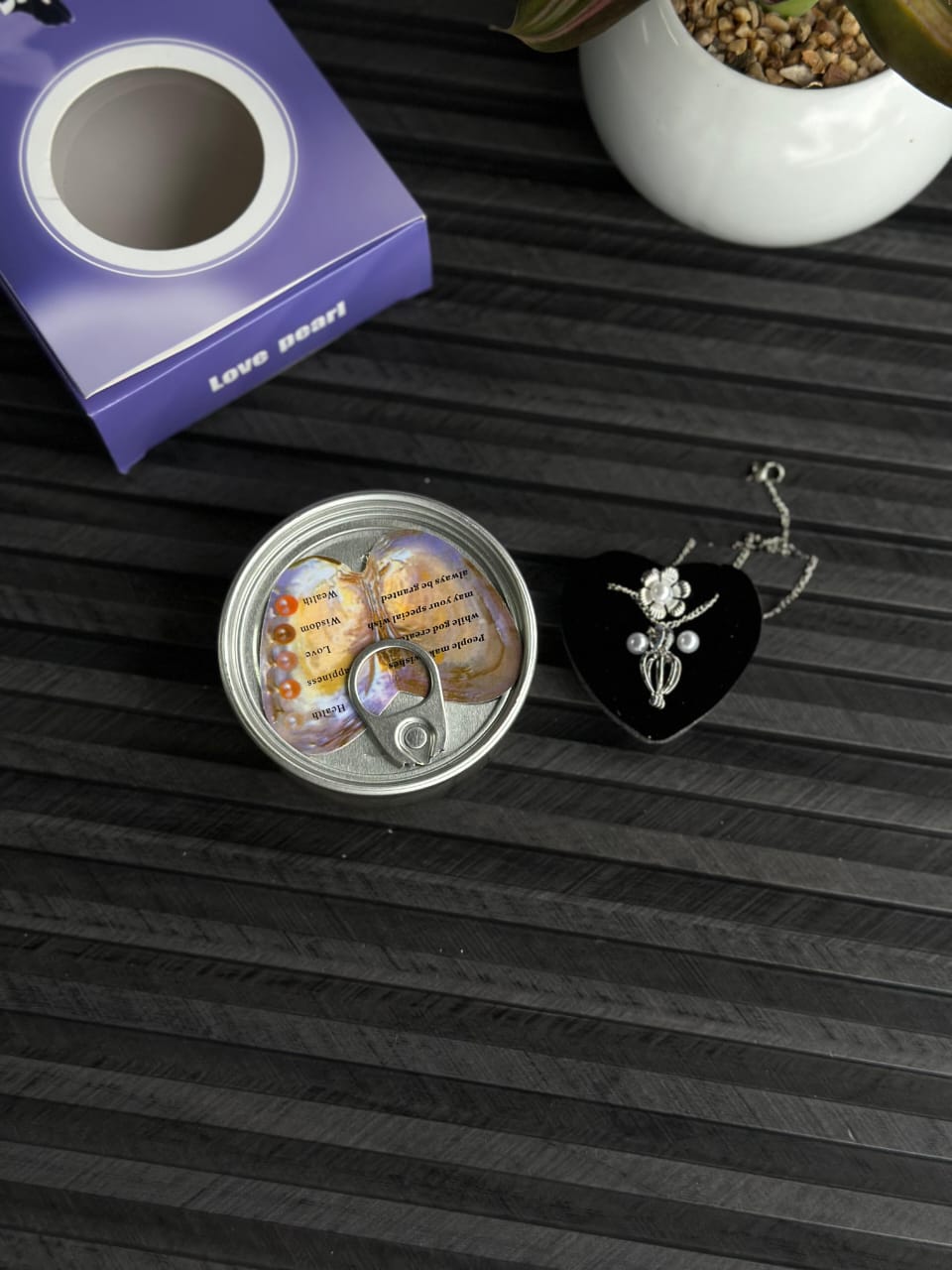 Love Pearl Wish Necklace – Real Oyster Pearl Gift Box for Her